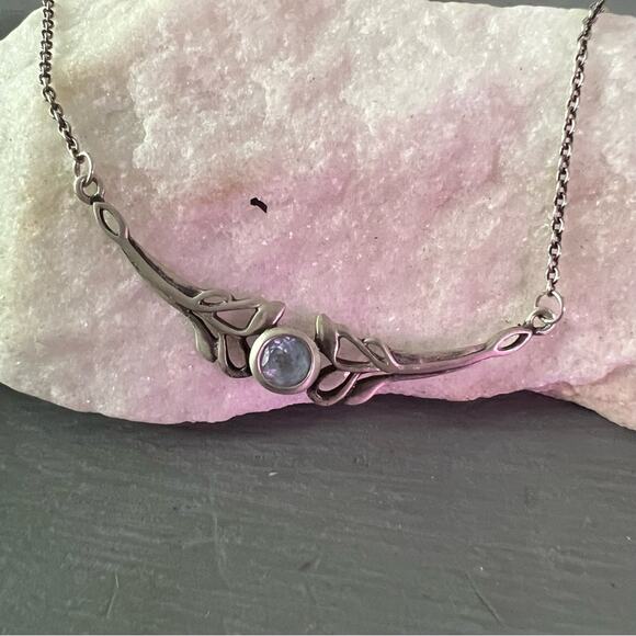 Sterling Silver with Blue Gem Necklace - Picture 5 of 10